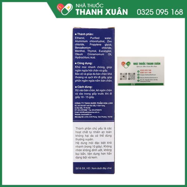 Zuchi Family xịt khử mùi hôi chân và giày chai 50ml
